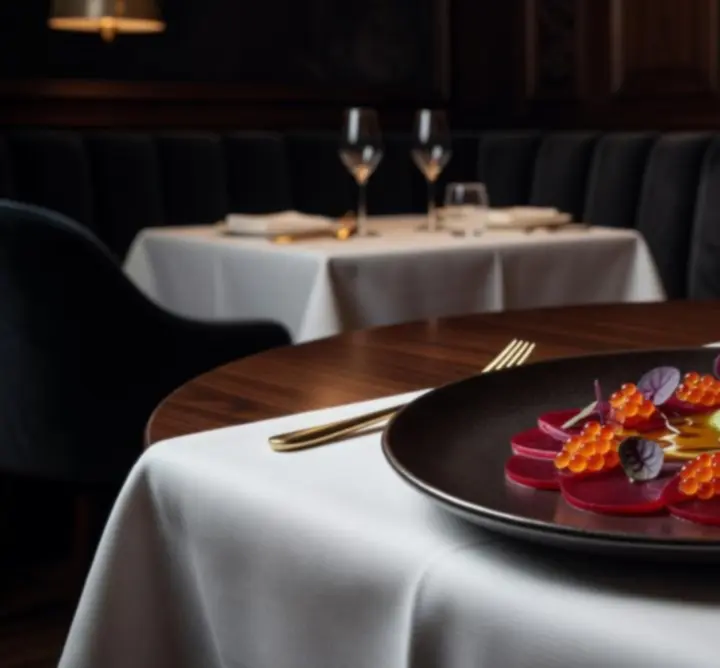 Kortárs fine dining degusztációs fogás művészi tálalásban