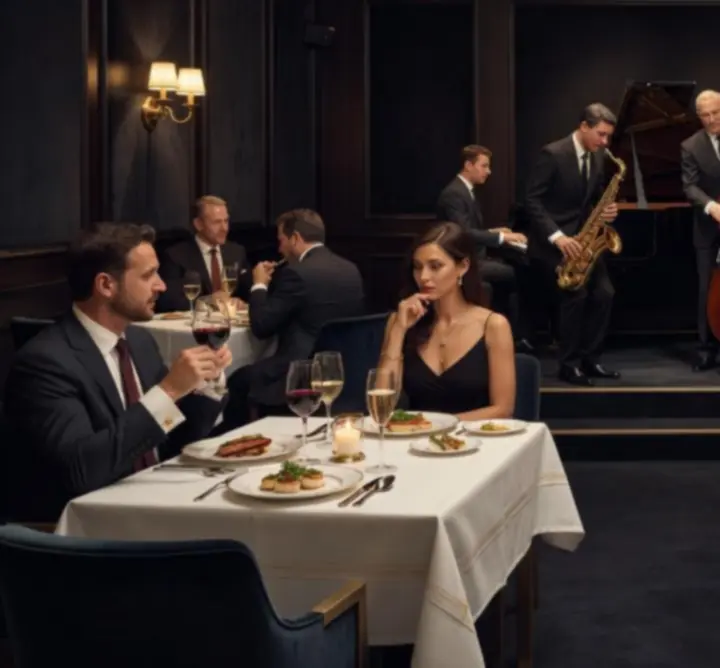 Élő jazz-zenével kísért fine dining vacsoraest elegáns környezetben